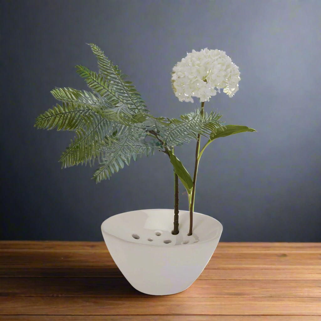 Off White Ceramic Flower Frog