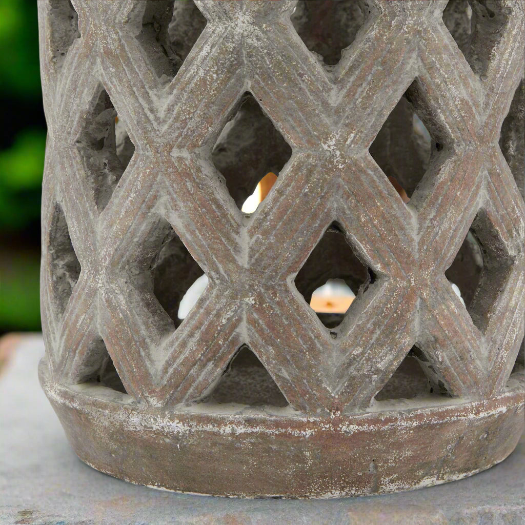 Siena Brown Lattice Lantern (17cm)