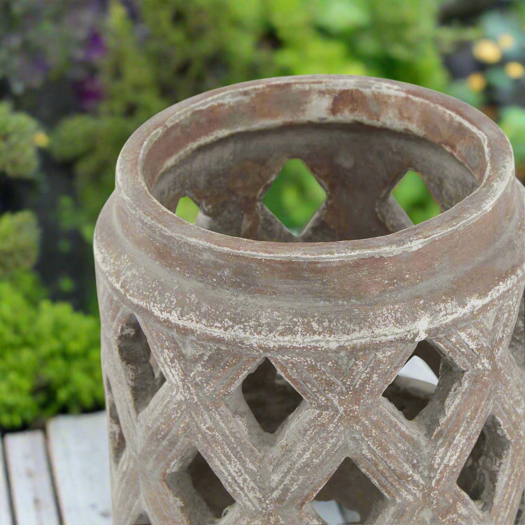 Siena Brown Lattice Lantern (15cm)