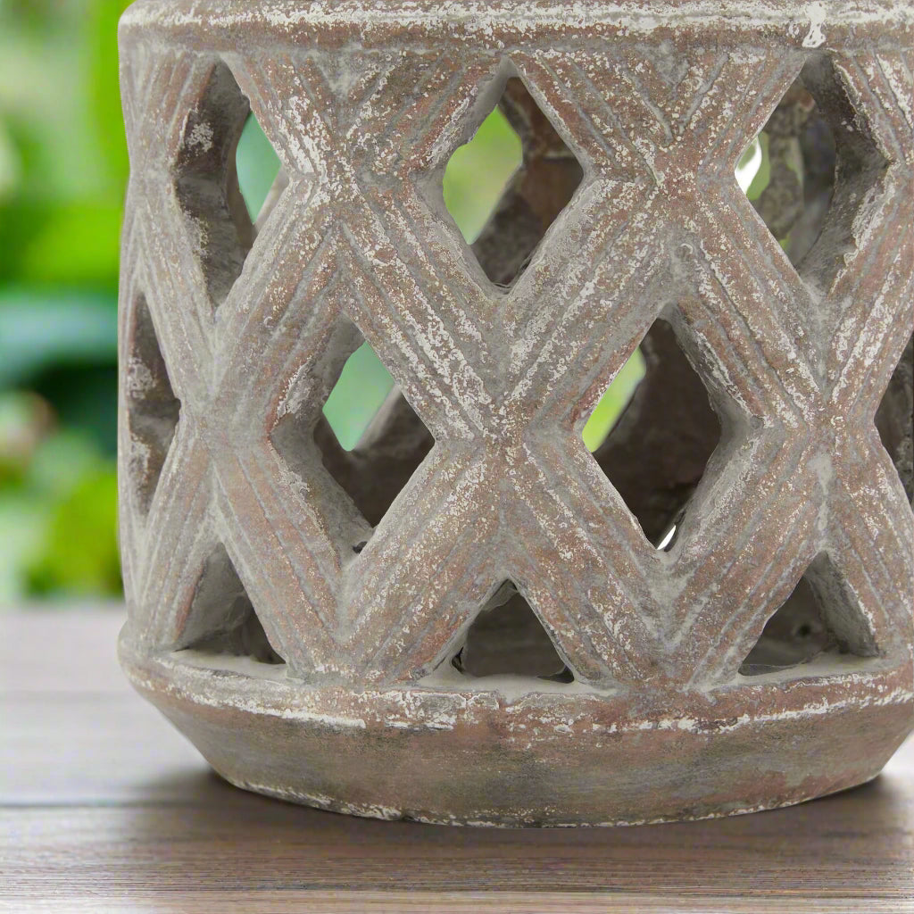 Siena Brown Lattice Lantern (15cm)