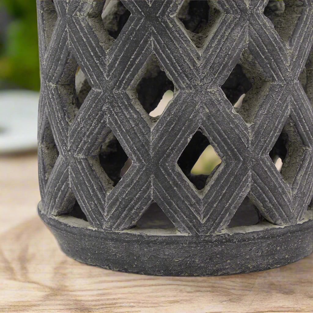 Amalfi Grey Lattice Lantern (17cm)
