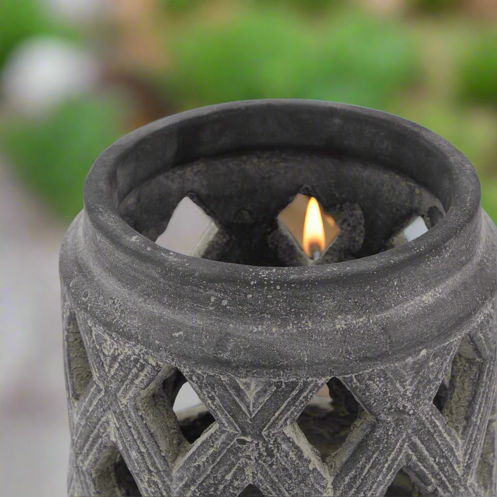 Amalfi Grey Lattice Lantern (15cm)
