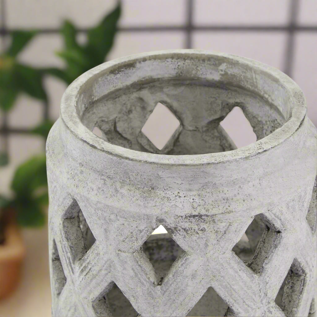 Athena Stone Lattice Lantern (15cm)