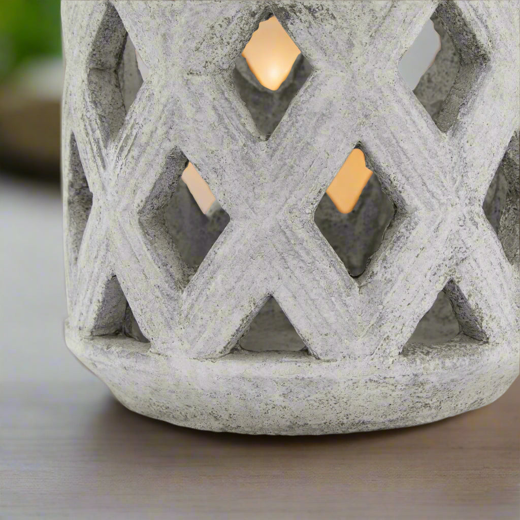 Athena Stone Lattice Lantern (15cm)
