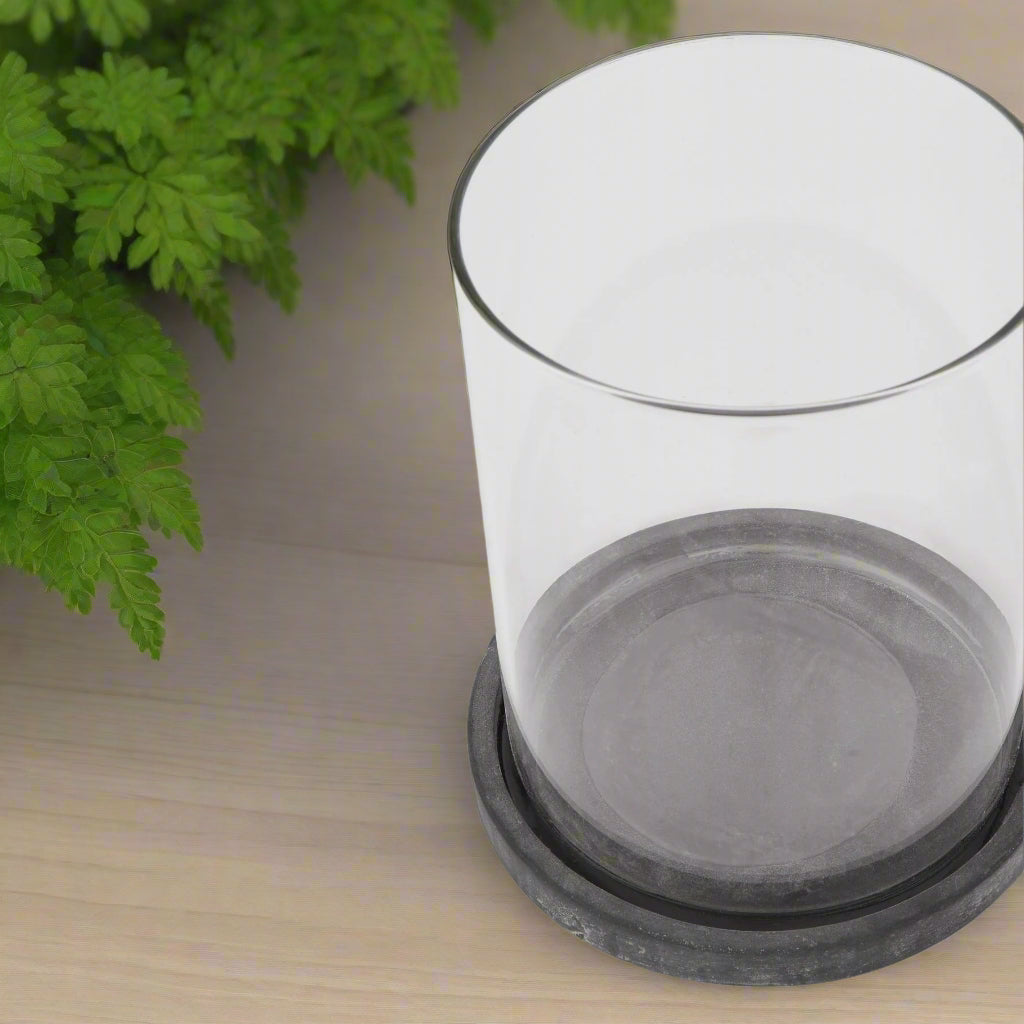 Amalfi Grey Hurricane Lantern (18cm)
