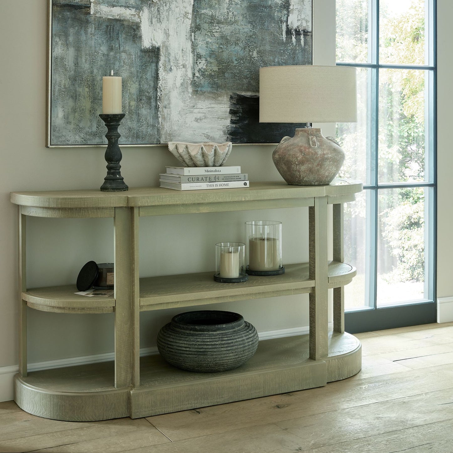 Amalfi Grey Hurricane Lantern (18cm)