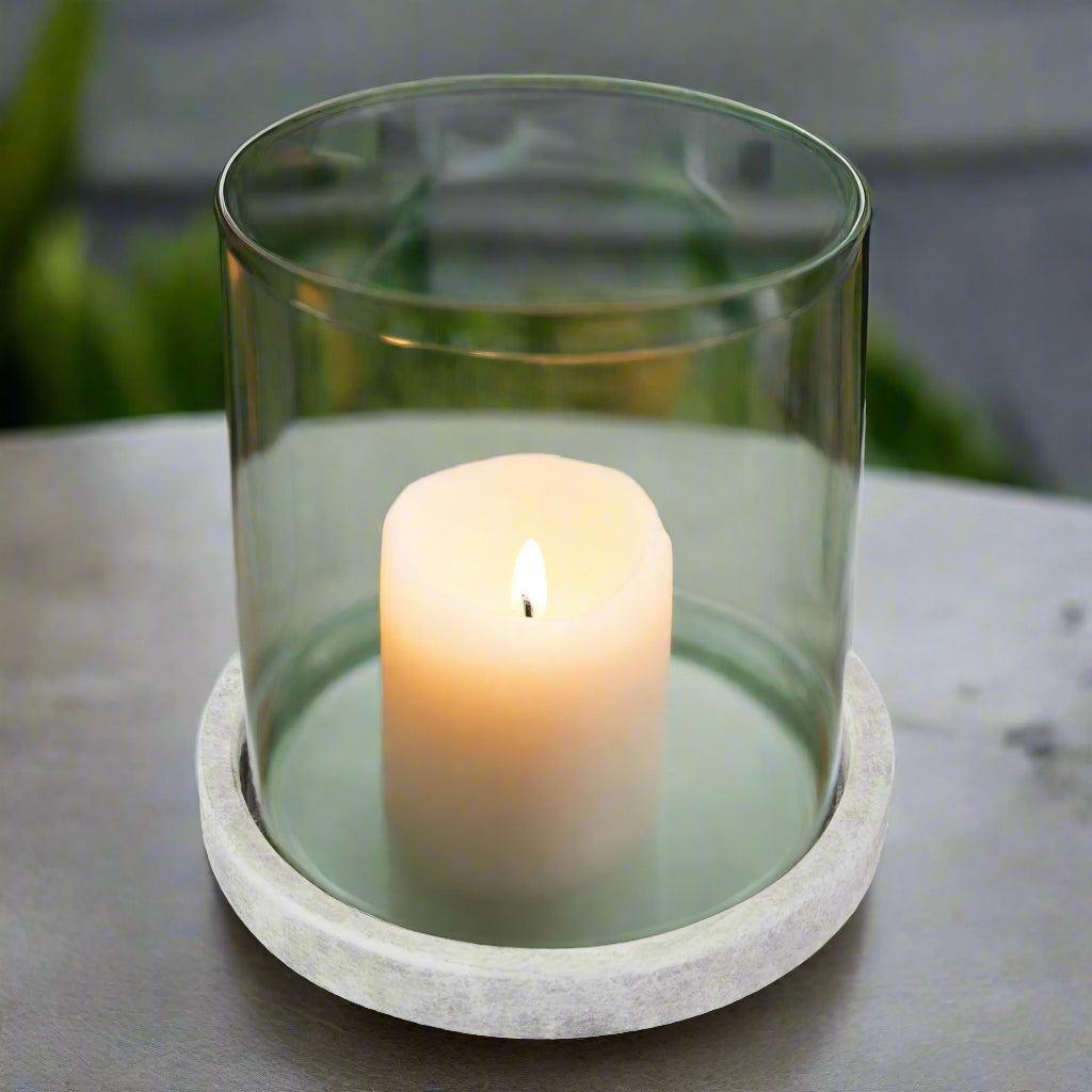 Athena Stone Hurricane Lantern (14cm)