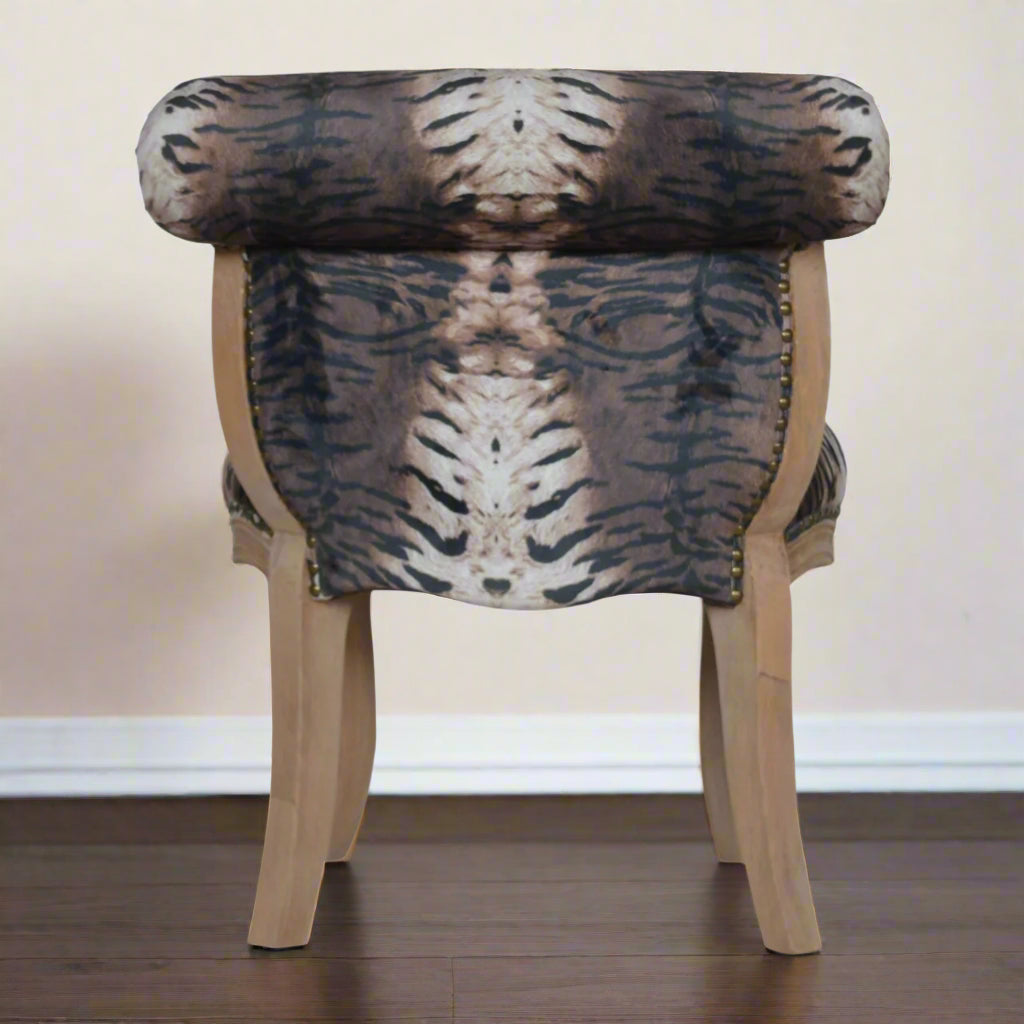 Tiger Printed Studded Chair