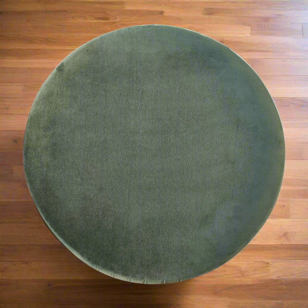 Emerald Velvet Pleated Footstool