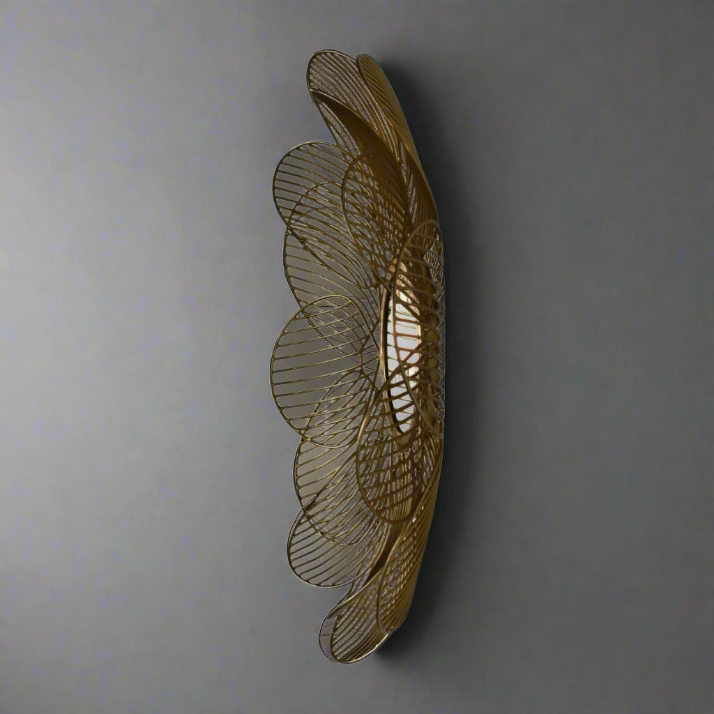 Gold Wired Flower Mirror