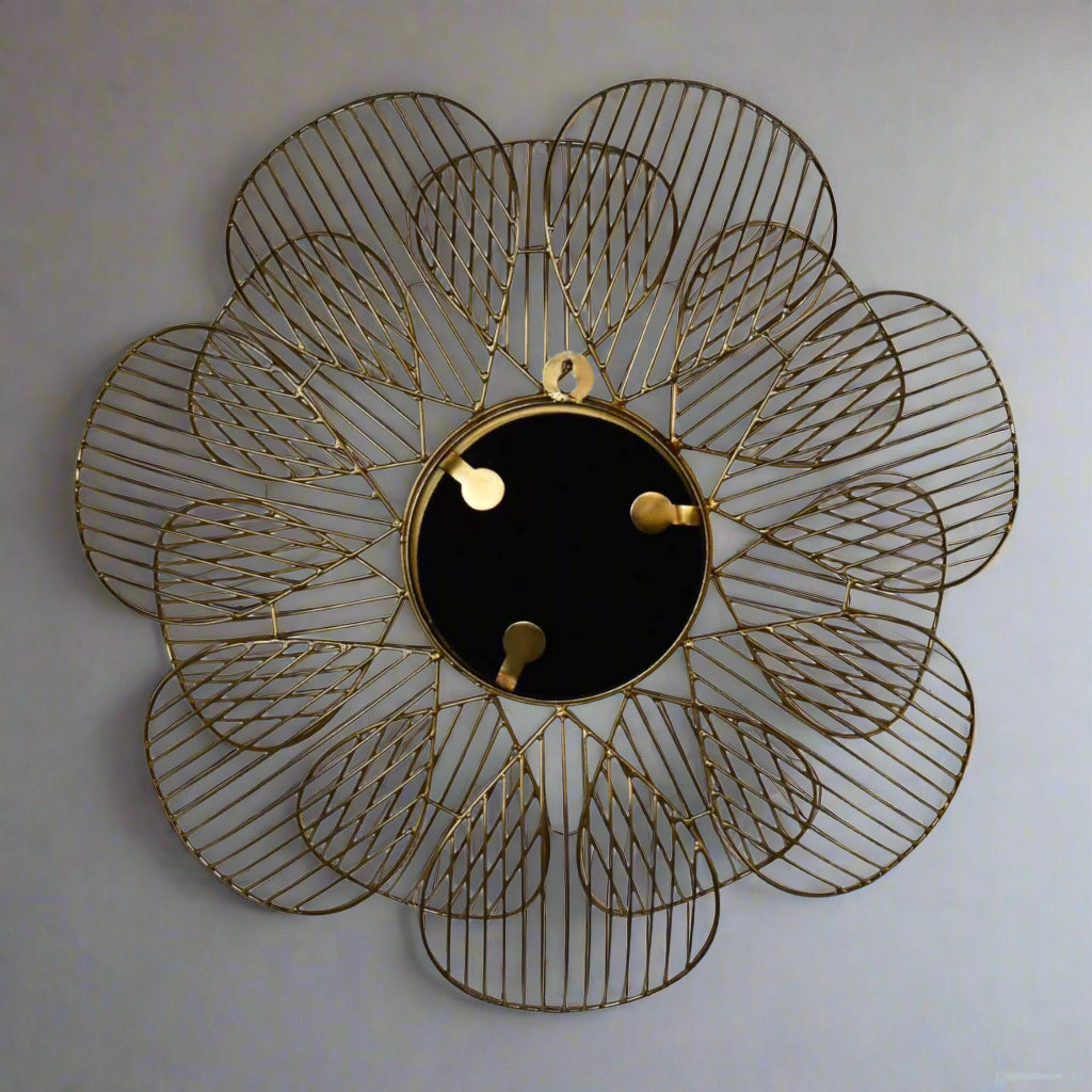 Gold Wired Flower Mirror