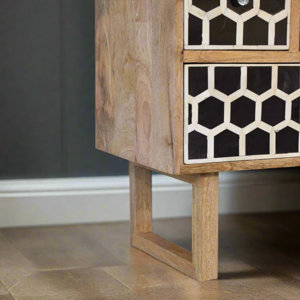 Honeycomb U-Shape Bone Inlay Chest