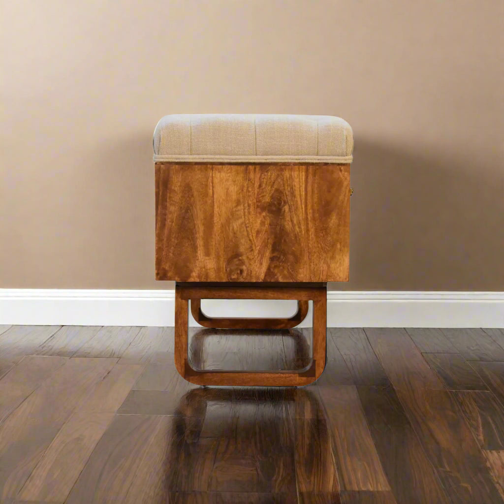 'U' Chestnut Storage Pineapple Bench