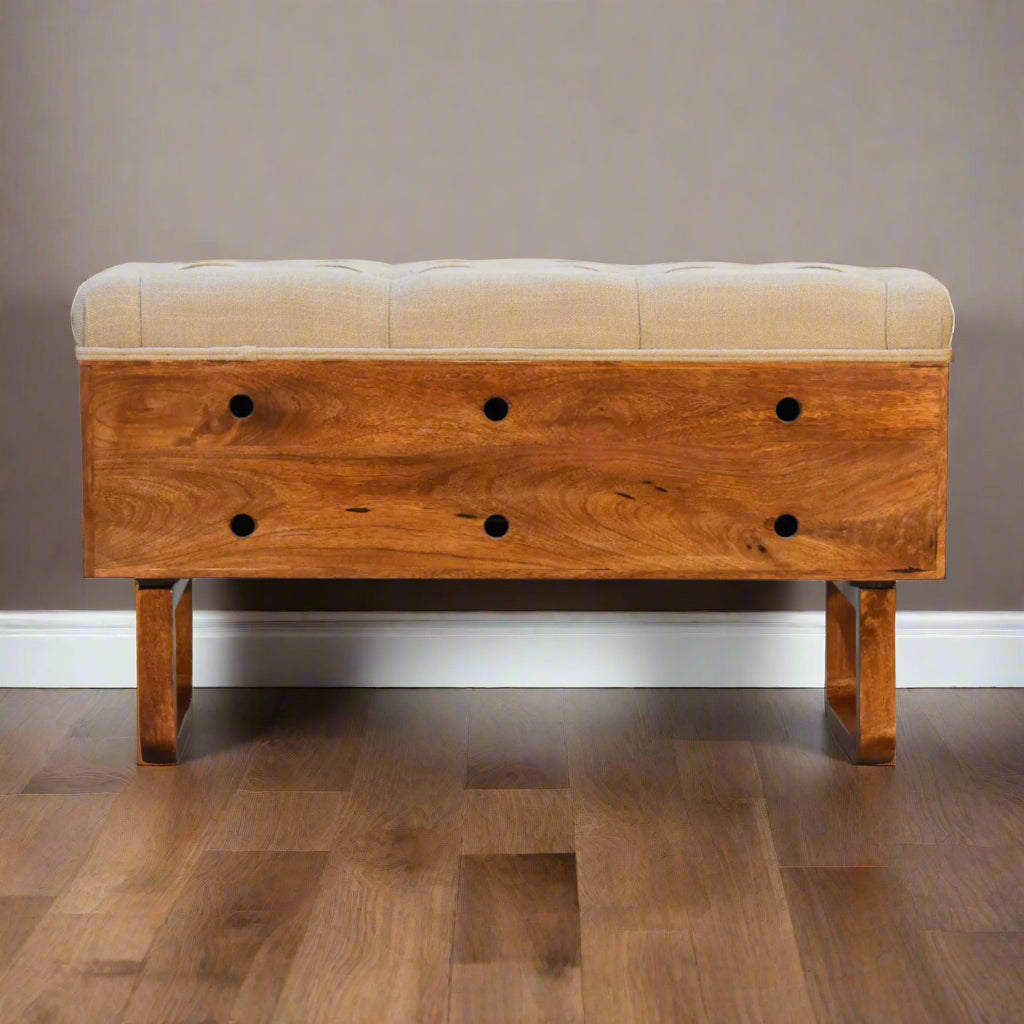 'U' Chestnut Storage Pineapple Bench