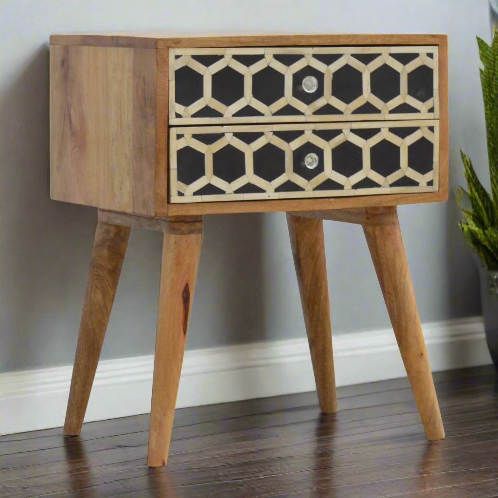 Honeycomb Bone Inlay 2 Drawers