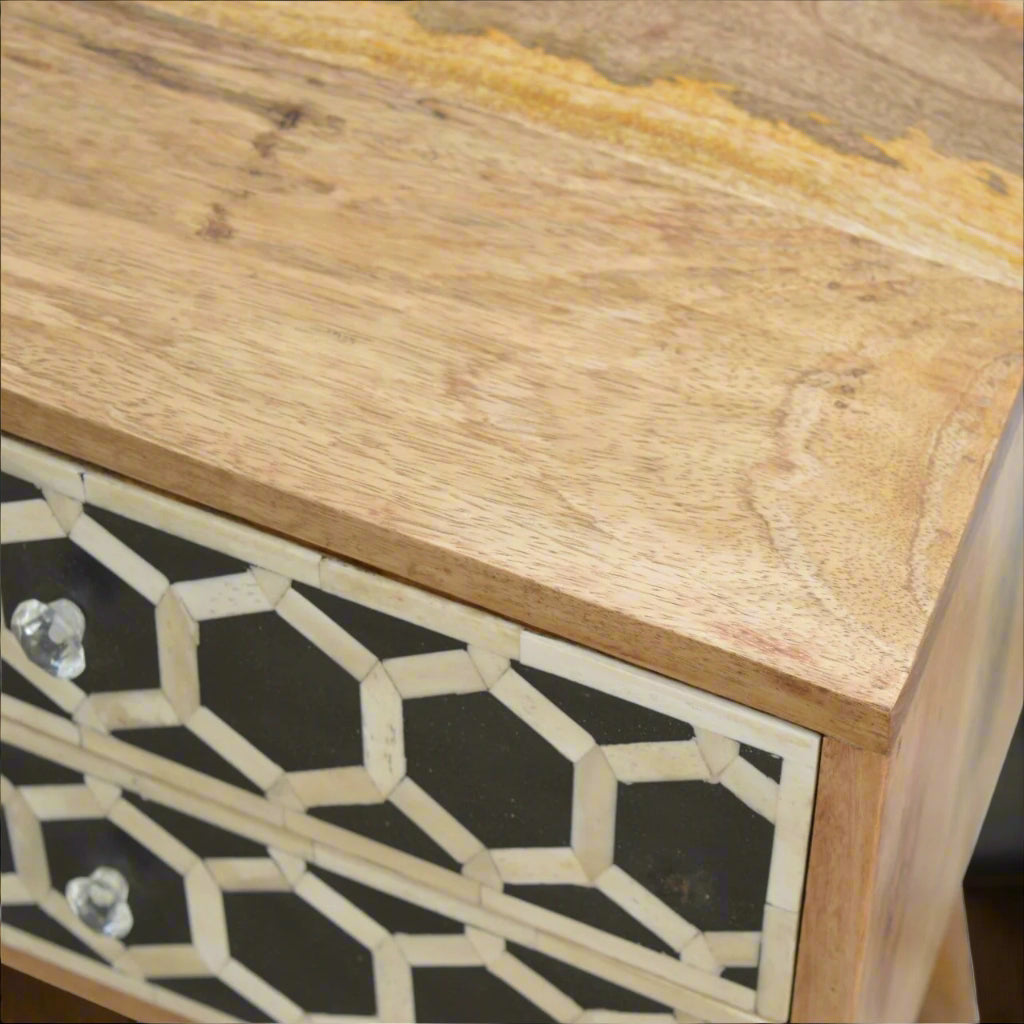 Honeycomb Bone Inlay 2 Drawers