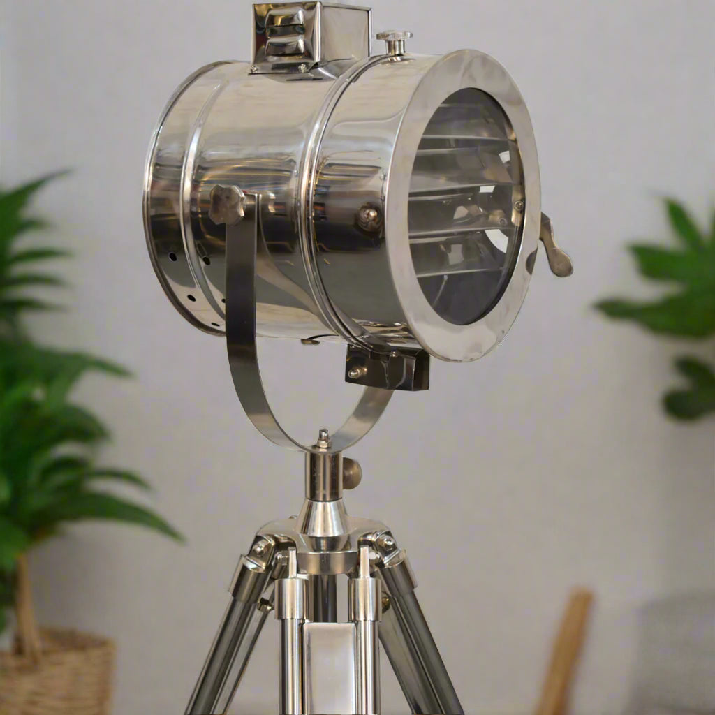 Chrome Tripod Spotlight Floor Lamp