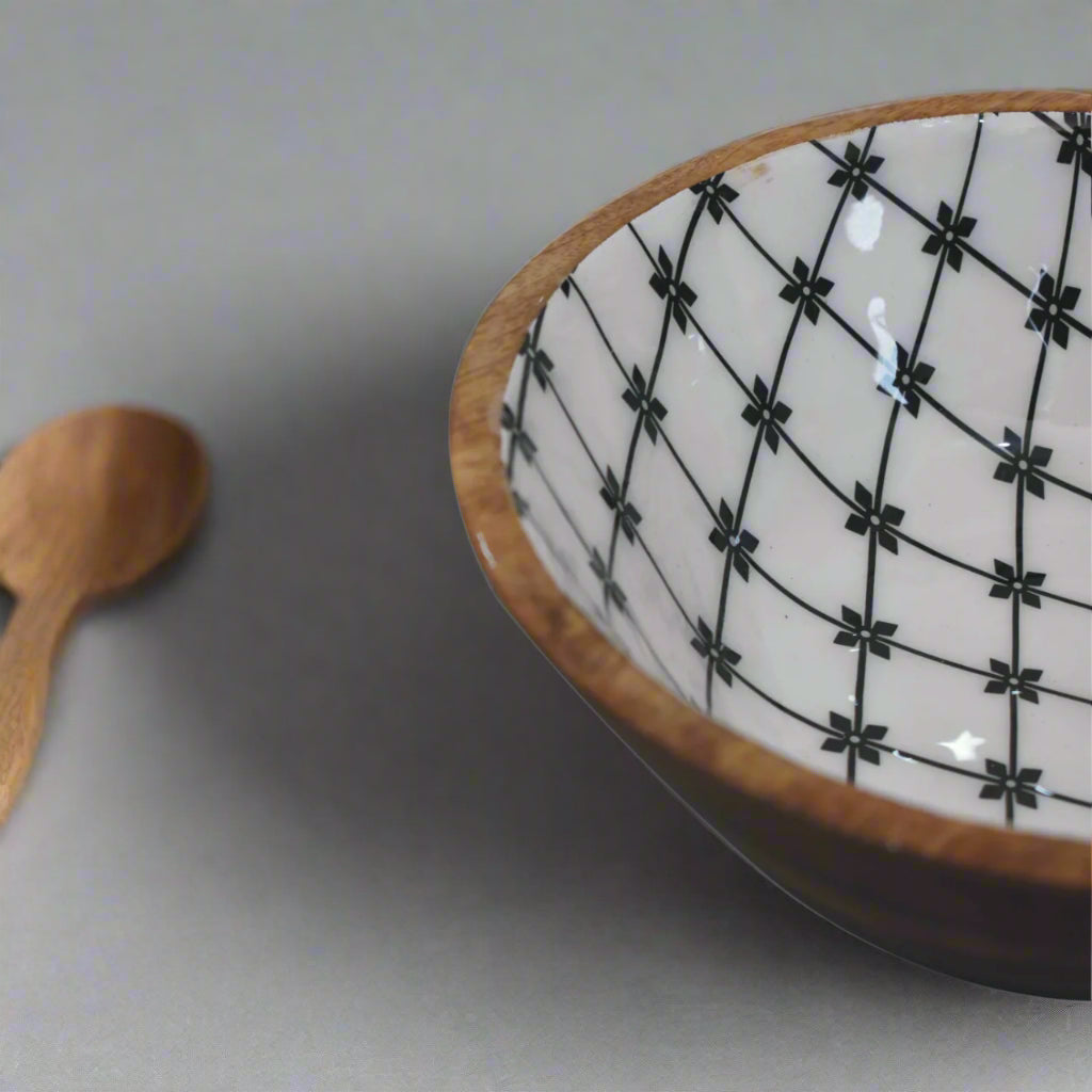 Black & White Flower Bowl Set