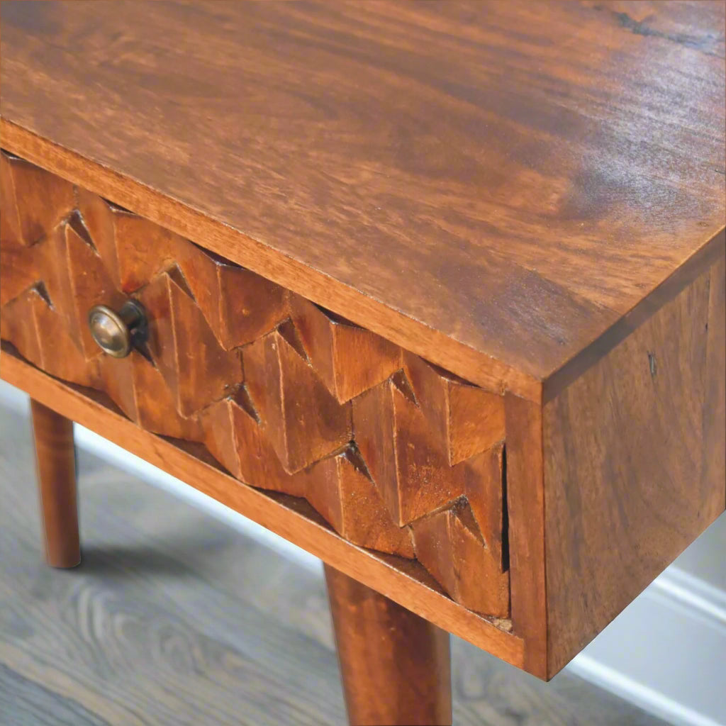 Pineapple Console Table (Chestnut Finish)