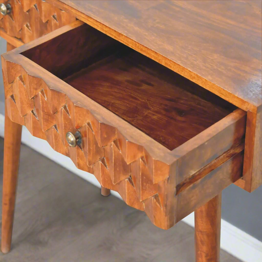 Pineapple Console Table (Chestnut Finish)
