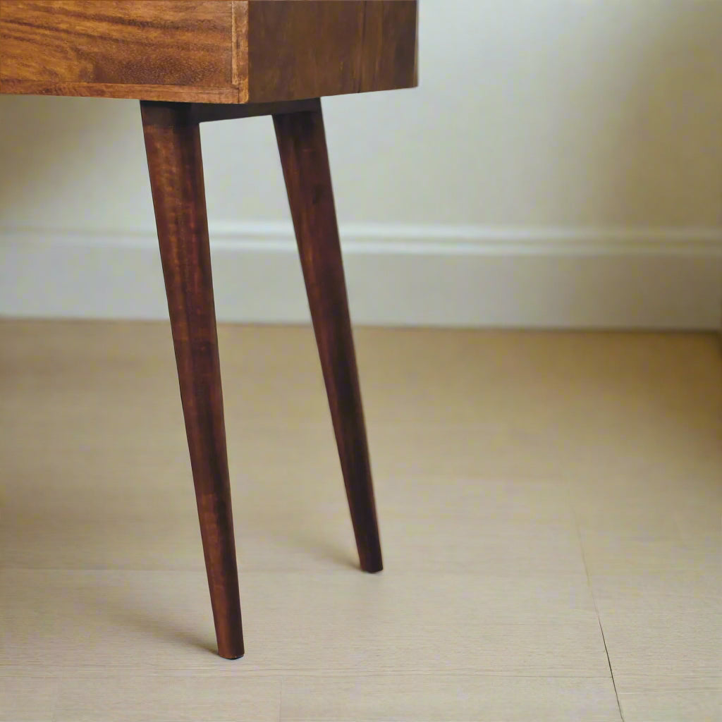 Cut-Out Natural Mini Dressing Table: Chestnut Finish