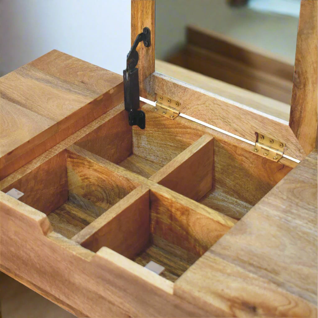 Cut-Out Natural Mini Dressing Table: Oak-ish Finish