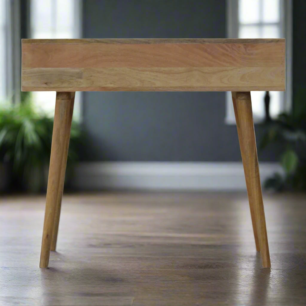 Floral Bone Inlay Console Table - Taupe (Oak-ish Finish)