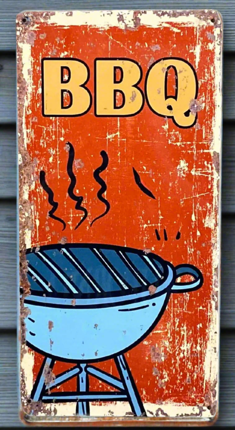 Metal Wall Sign: BBQ Barbeque