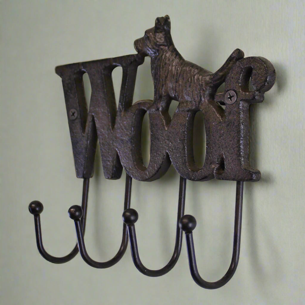 Rustic Cast Iron Dog Wall Hooks