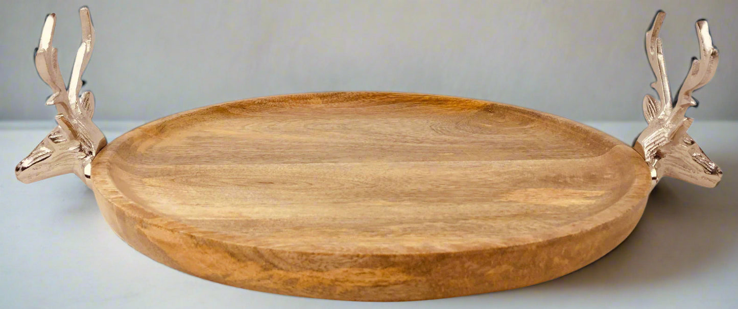 Wooden Stag Tray 33.5cm