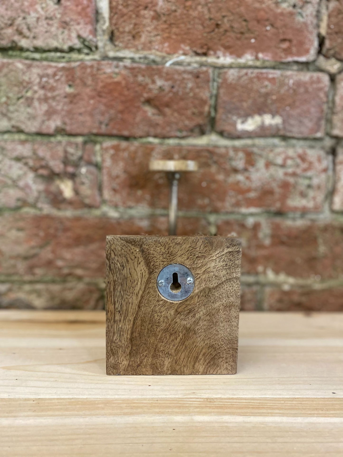 Single Mango Wood Heart Double Hook