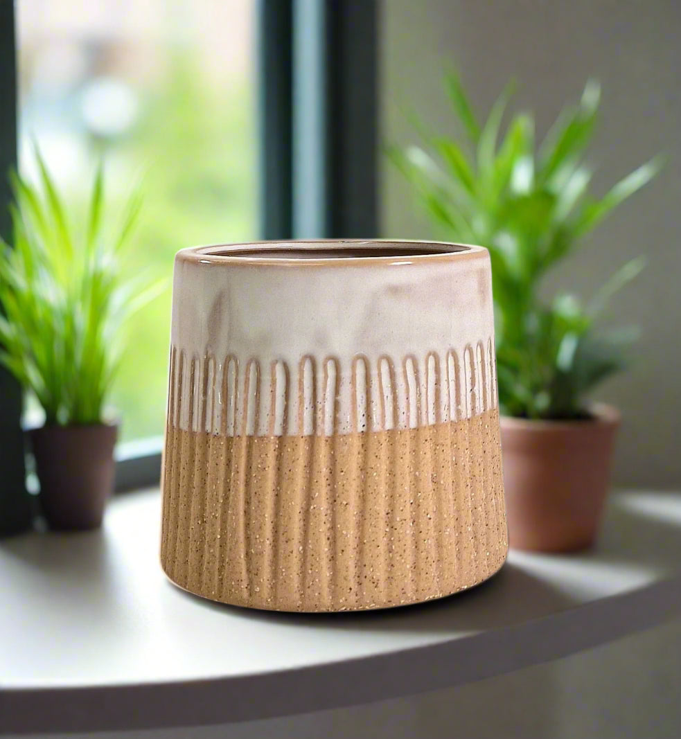 Glazed White Planter