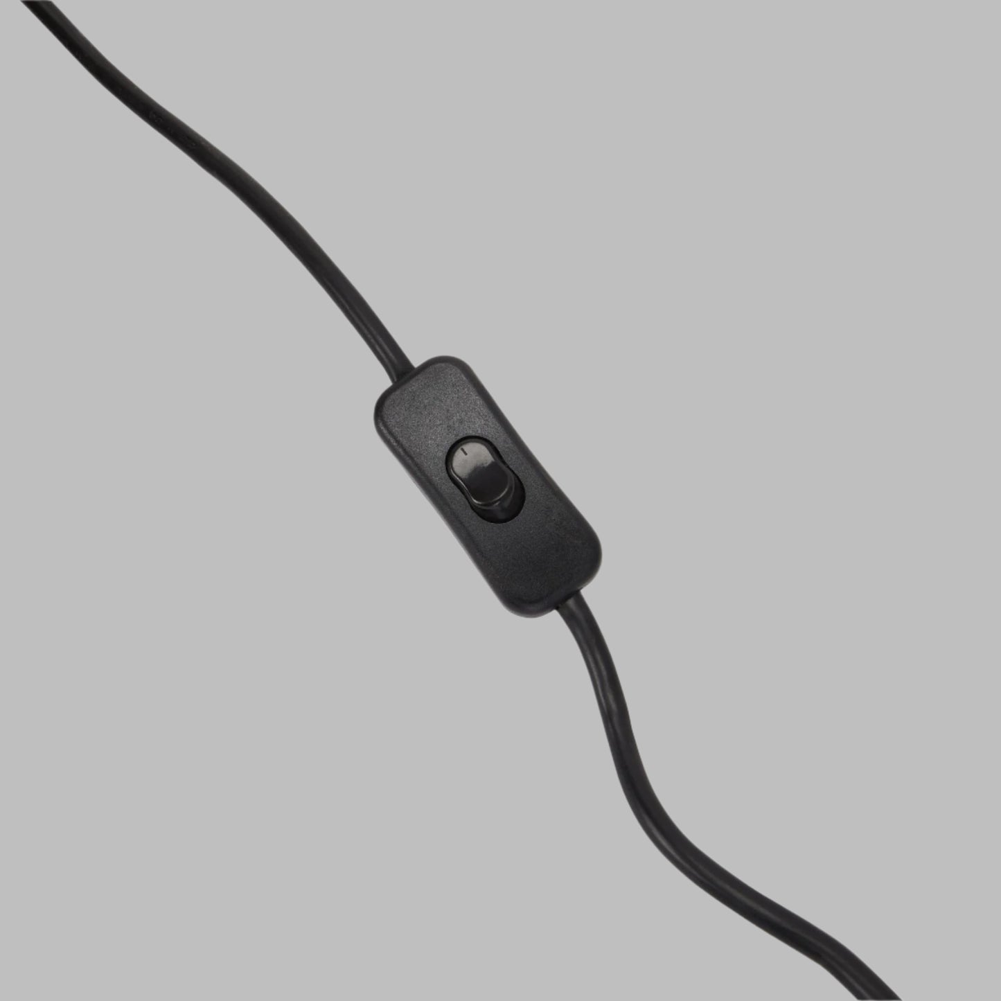 Top-down view of the black switch for the Black Dapple Acanthus lamp.