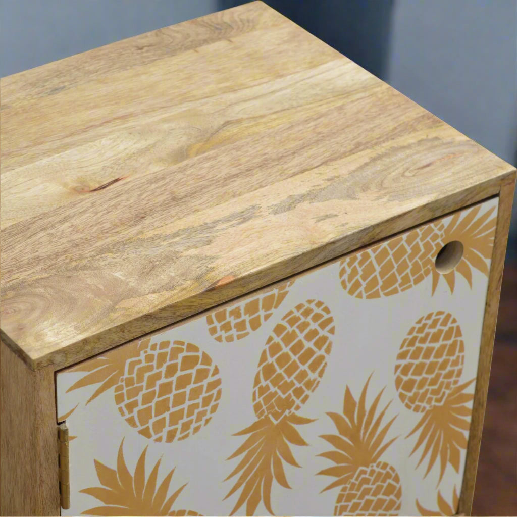 Pineapple Screen Print Small Cupboard