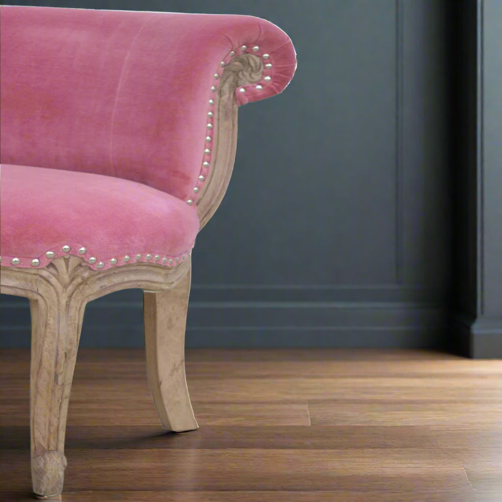 Pink Velvet Studded Chair
