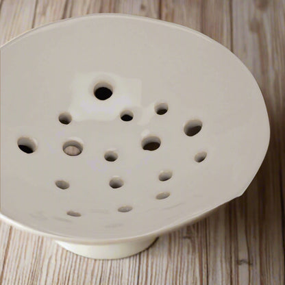 Off White Ceramic Flower Frog