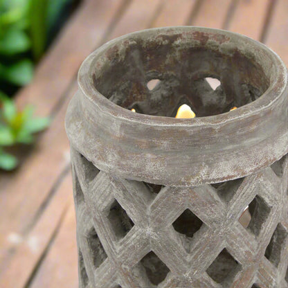 Siena Brown Lattice Lantern (17cm)