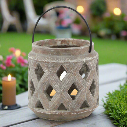 Siena Brown Lattice Lantern (15cm)