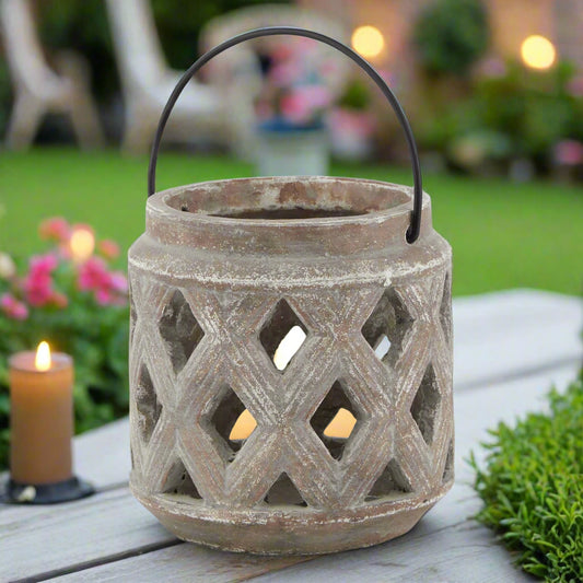 Siena Brown Lattice Lantern (15cm)