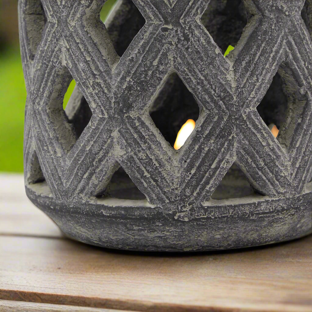 Amalfi Grey Lattice Lantern (15cm)