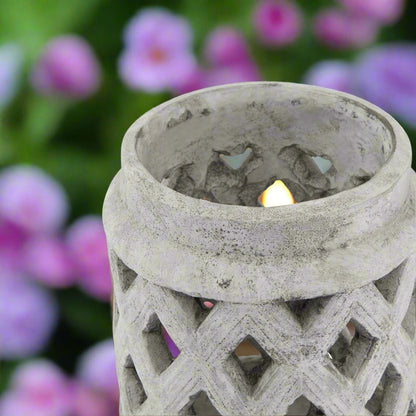 Athena Stone Lattice Lantern (17cm)