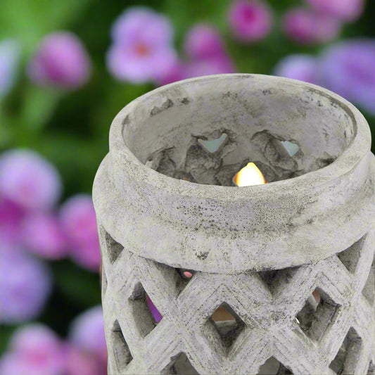 Athena Stone Lattice Lantern - 17cm (Save 20%)