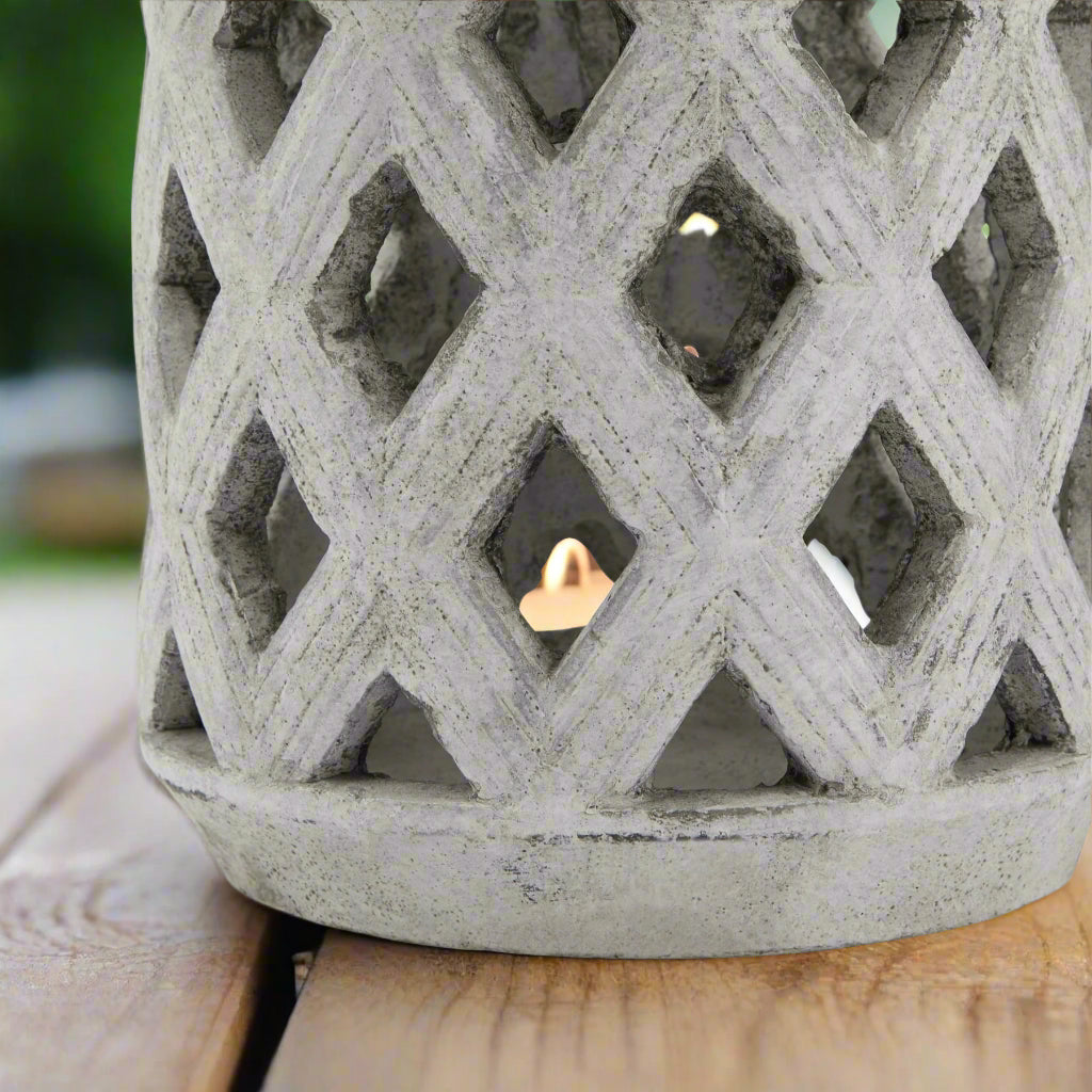 Athena Stone Lattice Lantern (17cm)