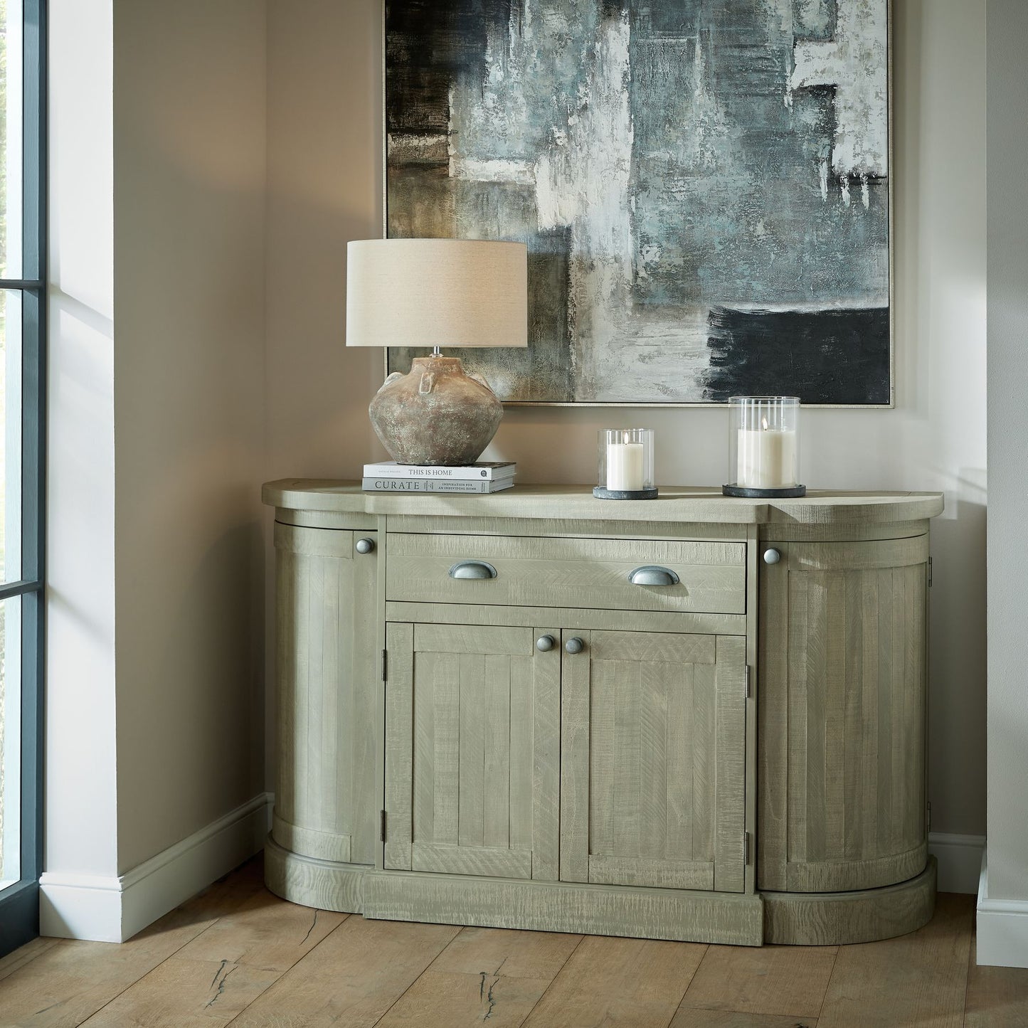 Amalfi Grey Hurricane Lantern (18cm)