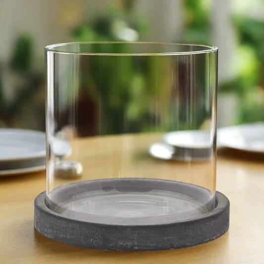 Amalfi Grey Hurricane Lantern (14cm)
