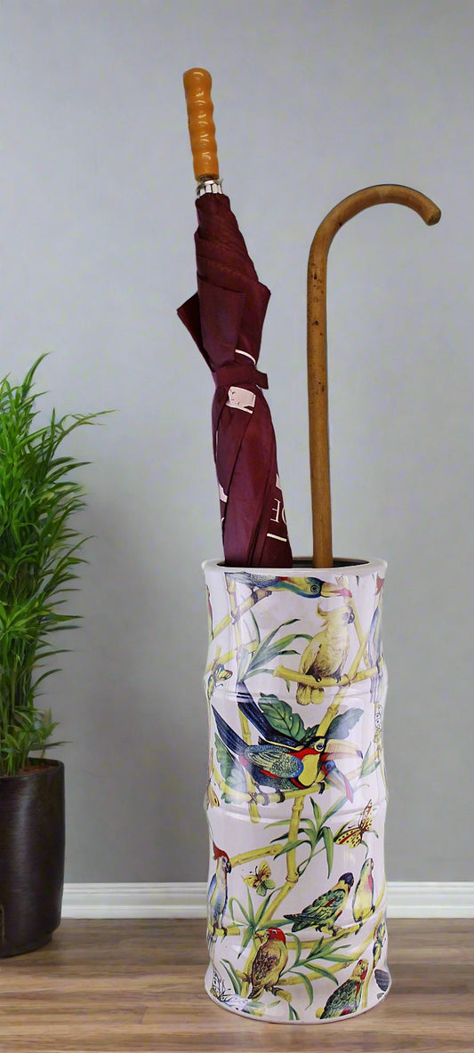 Bamboo & Tropical Bird Ceramic Umbrella/Stick Stand