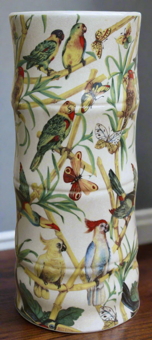 Bamboo & Tropical Bird Ceramic Umbrella/Stick Stand