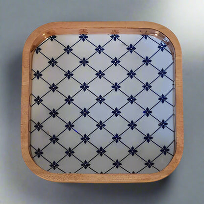 Blue and White Square Bowl Set of 2