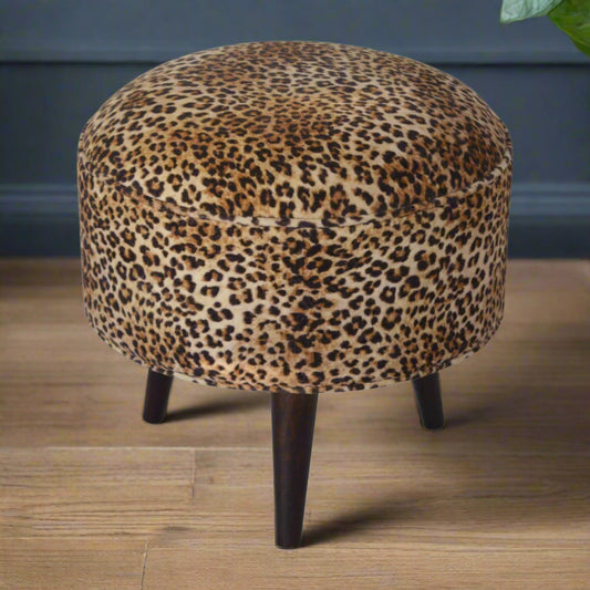 Leopard Nordic Style Footstool