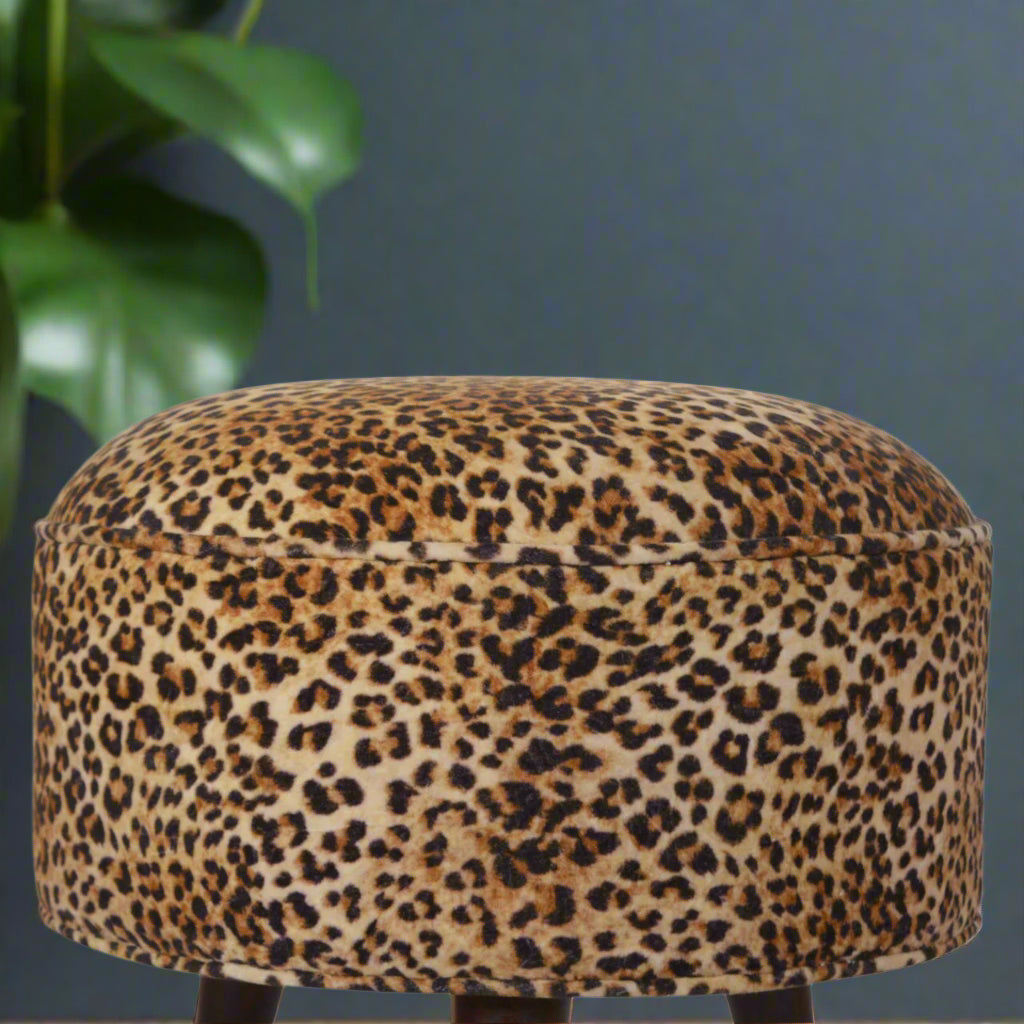 Leopard Nordic Style Footstool